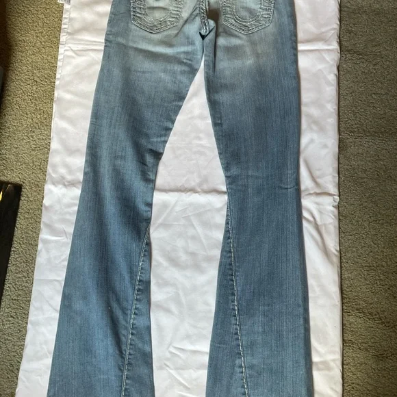 True Religion Blue Flare Wide Leg Jeans - Picture 2 of 6